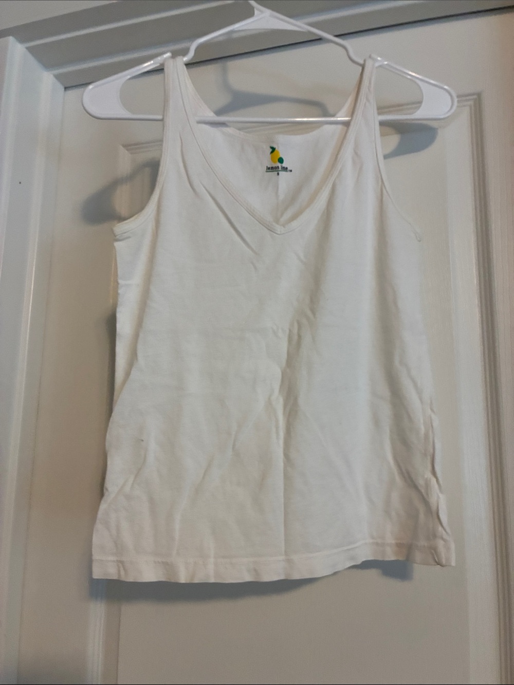 White V-Neck Tank Top - Women